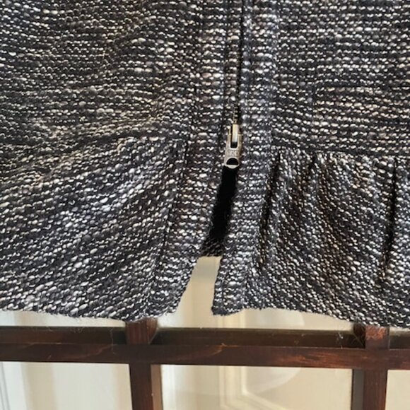 J.Crew Black and White Tweed Peplum Zip Blazer, Size Small - Picture 2 of 6